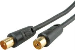 Kabel antenowy TV 100dB M/F, czarny, 2,0 m