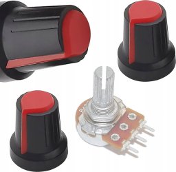 Rosfix ROSFIX 2X GAŁKA POTENCJOMETRU OŚ 6MM CZERWONA 15X17MM ERGONOMICZNA JAKOŚĆ