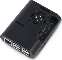 OEM Obudowa do Raspberry Pi 5 z wentylatorem i radiatorami - ABS - czarna}