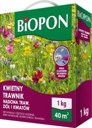 Biopon KWIETNY TRAWNIK - MIESZANKA NASION TRAW, ZIÃÅ I KWIAT 1KG