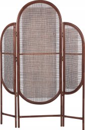 Beliani 3-panelowy składany parawan pokojowy rattanowy 134 x 180 cm ciemny VIGEVANO