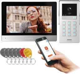 Orno GAYD, zestaw wideodomofonowy jednorodzinny, 2-żyłowy, 8", Wi-Fi, ekran dotykowy, 2MP Full HD, RFID, szyfrator