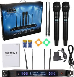 Mikrofon Bitmat DNA 2X MIKROFON DORĘCZNY BEZPRZEWODOWY WOKALNY + ODBIORNIK UHF