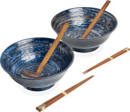 Edo Japan Zestaw misek do ramenu Uzu niebieski, 6 elementów - Edo Japan
