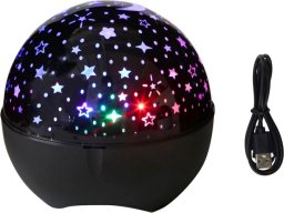 LeanToys Projektor Gwiazd Lampka Nocna Głośnik 2w1 Czarny