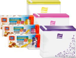 Ravi TOREBKI FOLIOWE Z SUWAKIEM ŻYWNOŚĆ LUNCH MROŻONKI 40SZT 1,5L + 2,5L + 3,5L