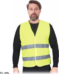 Reis KOS-MESH - Kamizelka ostrzegawcza przewiewna z siateczki z pasami odblaskowymi, dzianina 100% poliester gramatura 120 g/m2 L