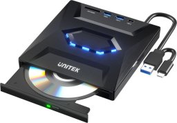 Odtwarzacz DVD Unitek Nagrywarka zewnętrzna DVD/CD, Hub USB 5Gbps, czytnik kart SD