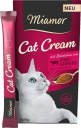 Miamor Miamor Cream Przysmak Dla Kota Wołowina Warzywa 5x15g