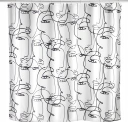 Wenko Zasłona prysznicowa z powłoką antypleśniową FACES, 180 x 200 cm