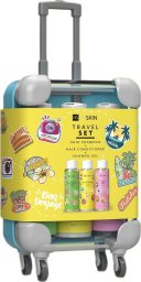 HiSkin HISKIN_SET Travel Mini Walizka szampon do włosów 95ml + odżywka do włosow 95ml + żel pod prysznic 95ml  Żółta
