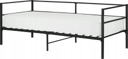 Beliani Łóżko metalowe 90 x 200 cm czarne BATTUT