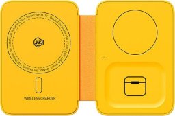 Ładowarka Wekome WEKOME WP-U172 - Ładowarka bezprzewodowa 3w1 z MagSafe do iPhone, Apple Watch i AirPods + lusterko (Żółty)