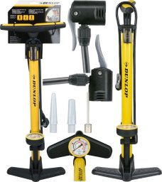 Dunlop Pompka warsztatowo - rowerowa Dunlop  160psi (11bar) z manometrem - żółty