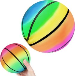 Jokomisiada Gumowa kolorowa tęczowa lekka piłka do gry zabawy 9" 23cm dla dzieci SP0794