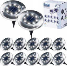 Vilde Lampki Ogrodowe Solarne LED Stalowe Wbijane VILDE 11,5 cm 12 szt.