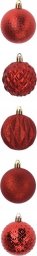 Christmas decoration BOMBKA DEKORACYJNA PLASTIKOWA 6CM SET 35 SZT CZERWONA
