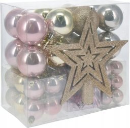 Dekoracja świąteczna Christmas Gifts 54 ELEMENTY DO DEKORACJI BOMBKI CZUBEK CHAMPAGNE PINK