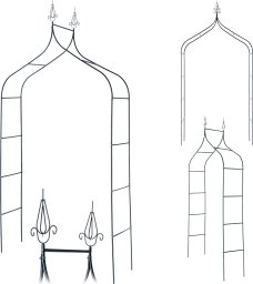 Kadax KADAX Pergola Ogrodowa metalowa 255cm Łuk Kwiaty Podpora Do Róż Roślin Pnączy