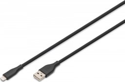 DIGIT USB Silicone charging cable, USB-A - Lightning 1m, USB 2.0, 12W, black