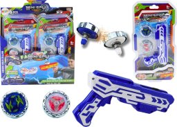 LeanToys Zestaw Pistolet Wyrzutnia 2 Metalowe Krążki Niebieski Światła