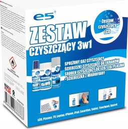 ITSEPTIC Zestaw czyszczący , chusteczki do LCD, sprężone powietrze, płyn ze ściereczką z mikrofibry