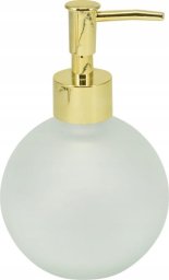 Dozownik do mydła Koopman Dozownik do mydła 400 ml szklany biały złoty z pompką