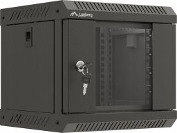 Lanberg ML SZAFA INSTALACYJNA RACK WISZĄCA 10" 6U 300X300 CZARNA DRZWI PRZESZKLONE (FLAT PACK)