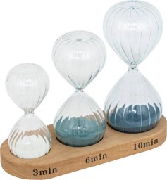 Atmosphera Zestaw trzech klepsydr dekoracyjnych SABI, wys. 15 cm