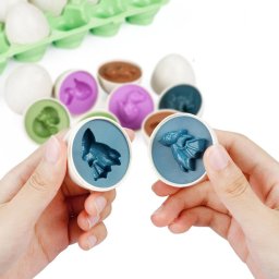 LeanToys Edukacyjny Zestaw Jajek Sorter Dinozaury Układanka 12 Sztuk