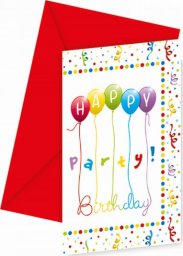 GoDan Zaproszenia z kopertami 6 szt Happy Birthday na urodziny
