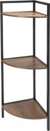 Home Styling Collection Regał narożny metalowy, 3 półki z MDF, 23,5 x 23,5 x 76 cm
