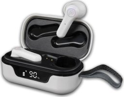 Słuchawki Platinium Bezprzewodowe słuchawki douszne powerbank etui Air Bass Pro 18 białe