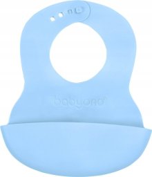 BabyOno BABY ONO 835/05 BŁĘKITNY MIĘKKI ŚLINIAK Z KIESZONKĄ I REGULOWANYM ZAPIĘCIEM
