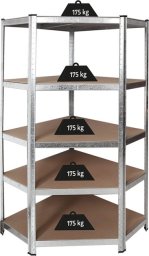 Profi Tools Regał metalowy rogowy magazynowy Zeus 180x90x40 cm 5 półek nośność 875 kg