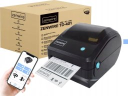 Drukarka etykiet Zenwire Mini Drukarka Termiczna Etykiet Kurierskich Samoprzylepnych 100x150 USB Bluetooth Wifi TD-401