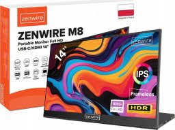 Monitor Zenwire Monitor Przenośny Full HD 14 cali IPS HDR USB-C HDMI M8