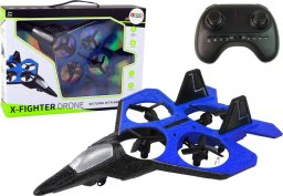 Dron LeanToys Samolot Dron RC Niebieski Myśliwiec Zdalnie Sterowany Pilot LEAN Toys