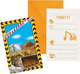 GoDan Zaproszenia z kopertami Construction 6szt