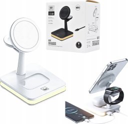 Ładowarka Kaku ECONOMY* BEZPRZEWODOWA ŁADOWARKA MAGNETYCZNA 30W 3W1 DO TELEFONU