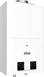 Przepływowy podgrzewacz wody Ferroli PEGASO ECO* 11 NG GZ50 - gazowy przepływowy podgrzewacz wody z wyświetlaczem LCD. Zakres mocy 8,1-18,9 kW (S)