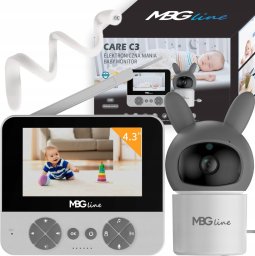 Niania Mbg Line Bezprzewodowa Obrotowa Niania Elektroniczna HD Ekran 4.3" Kamera LCD ZOOM
