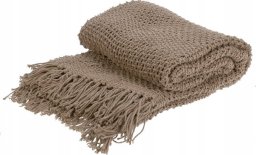 Home Styling Collection Bawełniana narzuta z frędzlami, 130 x 170 cm