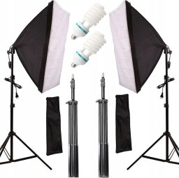 Zestaw studyjny Massa ZESTAW 2x SOFTBOX 50x70 + STATYW DOUBLE SHOX-003