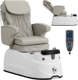 Physa Fotel podologiczny do pedicure z funkcją masażu brodzikiem - beżowy Fotel podologiczny do pedicure z funkcją masażu brodzikiem - beżowy