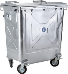 Kosz na śmieci GSG24 Metalowy stalowy kontener na odpady śmieci popiół ogniotrwały EN 840-2 770L Metalowy stalowy kontener na odpady śmieci popiół ogniotrwały EN 840-2 770L