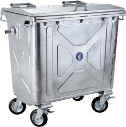Kosz na śmieci GSG24 Metalowy stalowy kontener na odpady śmieci popiół ogniotrwały EN 840-2 660L Metalowy stalowy kontener na odpady śmieci popiół ogniotrwały EN 840-2 660L