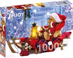 Enjoy Puzzle 1000 Pluszowe misie z czapkami Mikołaja