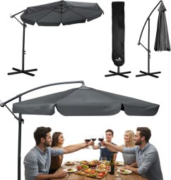 Plonos Parasol ogrodowy składany 8 segmentowy 350 cm z pokrowcem PL-881