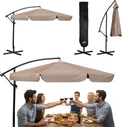 Plonos Parasol ogrodowy składany 6 segmentowy 350 cm z pokrowcem PL-880
